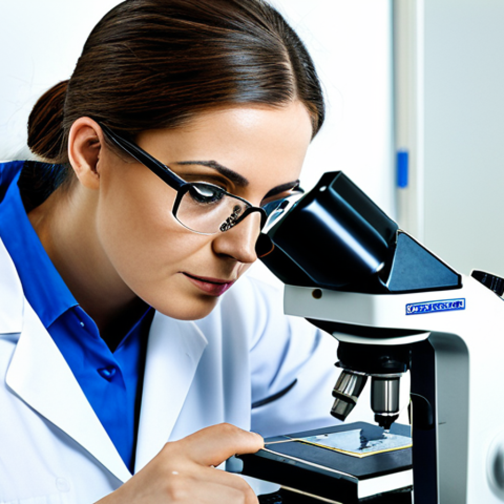 **

"A professional textile technician, fully clothed in appropriate work attire (lab coat, safety glasses), examining a fabric sample under a microscope in a bright, modern textile laboratory. Safe for work, appropriate content, perfect anatomy, correct proportions, professional environment. Quality modifiers: sharp focus, high resolution, detailed textures."

**