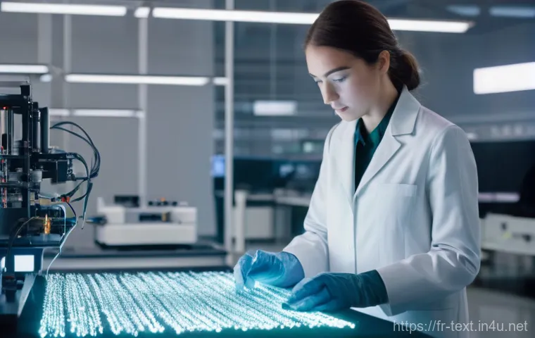 섬유기사와 실기시험 준비 사례 - **Prompt:** A female textile engineer in her late 20s, wearing a crisp, white lab coat over a profes...