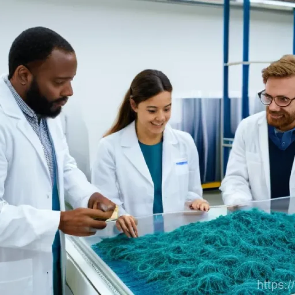 섬유기사 자격증의 가치와 전망 - **Prompt 1: Sustainable Textile Innovation in the Lab**
"A group of diverse textile engineers, t...