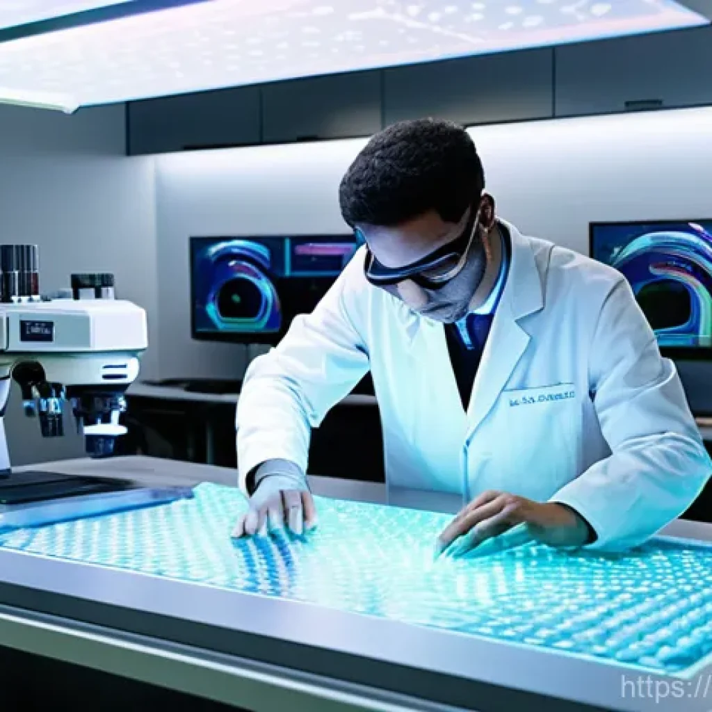 섬유기사와 시험 준비의 전략 - **Future Textile Innovation Lab: Sustainable Smart Fabrics**
    "A vibrant, high-tech laboratory sc...