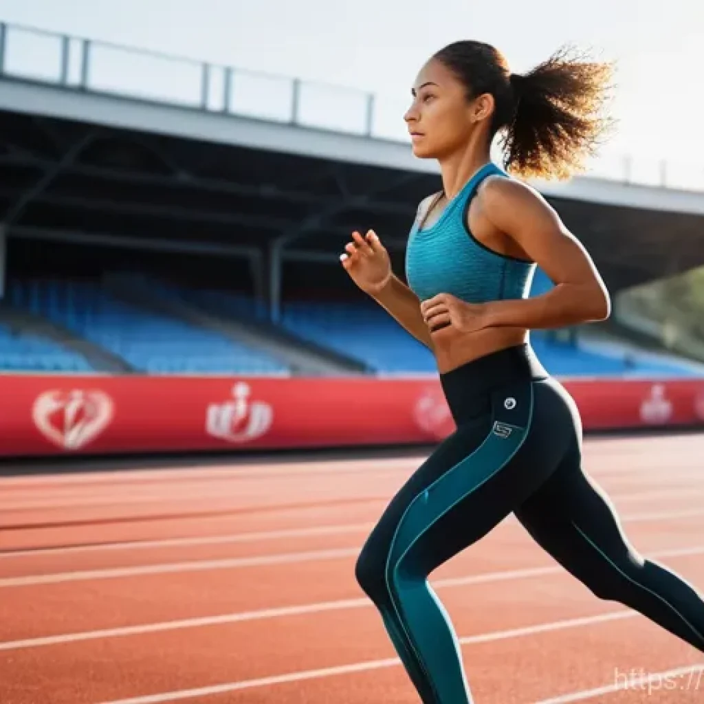 섬유기사 실무 사례 분석 - **Smart Athletic Wear in Action:** "A fit female athlete, actively running on an outdoor track durin...