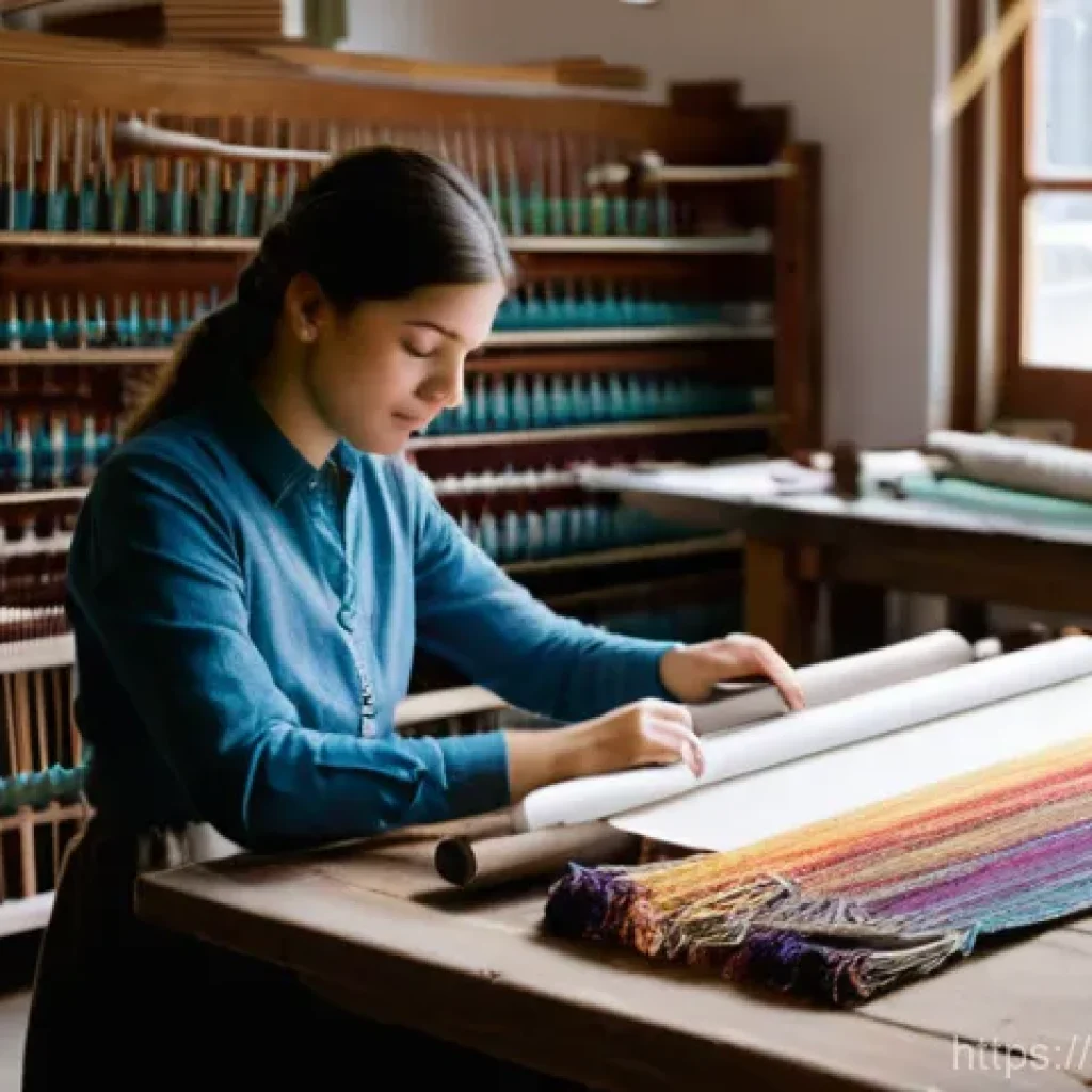 섬유기사 자격증 취득 후기 - **Prompt 1: The Genesis of a Textile Engineer**
A vibrant, sunlit scene depicting a young female...