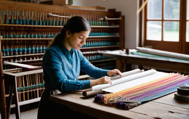섬유기사 자격증 취득 후기 - **Prompt 1: The Genesis of a Textile Engineer**
    A vibrant, sunlit scene depicting a young female...