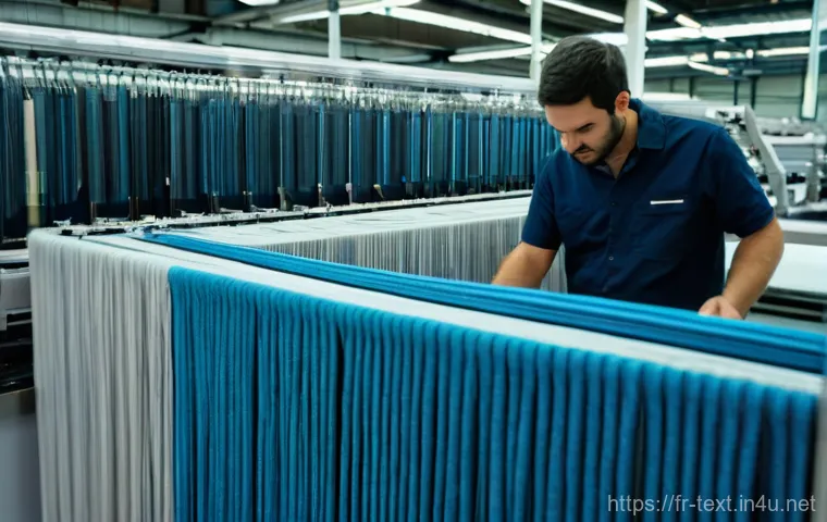 섬유기사 필기시험의 고득점 전략 - "In a state-of-the-art textile research and development laboratory, two textile engineers (one male,...