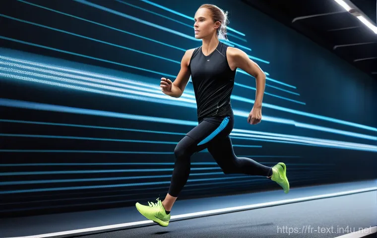 섬유기사와 관련 직업군의 전망 - **"Smart Performance and Health Monitoring Textiles"**
A dynamic, full-body shot of a young athl...