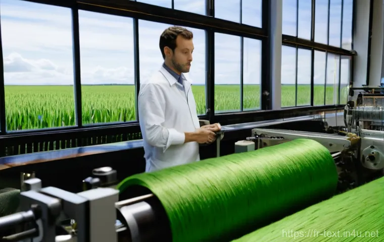 섬유기사와 자격증 트렌드 - **Prompt:** "A captivating image showcasing the 'renaissance' of natural fibers in high technology. ...