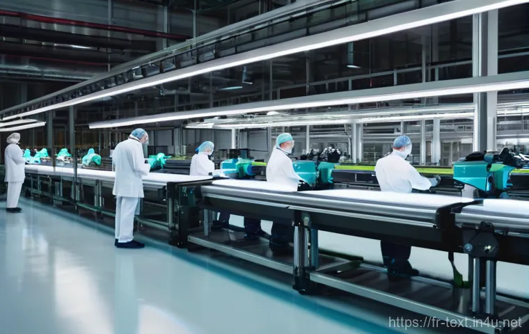 섬유기사와 인공지능 기술 활용 - A stylish female fashion designer, mid-30s, with a focused expression, stands in a brightly lit, min...