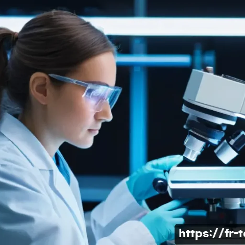 섬유기사와 시험 준비의 중요성 - **Prompt: Textile Engineer in a State-of-the-Art Material Science Lab**
"A female textile engine...