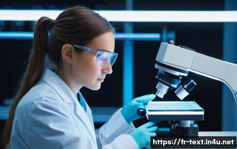 섬유기사와 시험 준비의 중요성 - **Prompt: Textile Engineer in a State-of-the-Art Material Science Lab**
"A female textile engine...