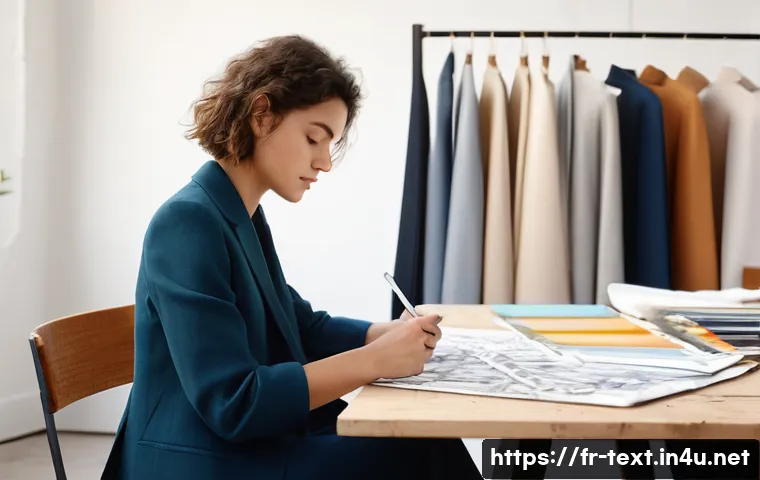 섬유기사와 관련 직종의 취업 가능성 - **Prompt 1: Sustainable French Fashion Eco-Designer**
"A vibrant, well-lit studio workshop in Pa...