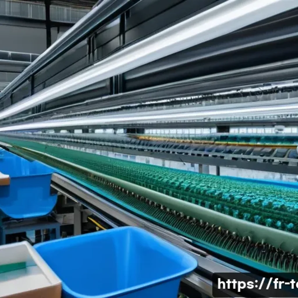 섬유기사와 시험 출제 경향 - A high-tech textile manufacturing workshop in a modern French factory, showcasing advanced digital w...