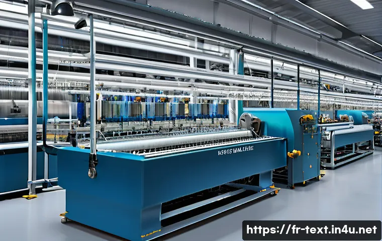 섬유기사 취득을 위한 효율적인 방법 - A detailed and realistic illustration of a modern textile factory interior in France, showing variou...