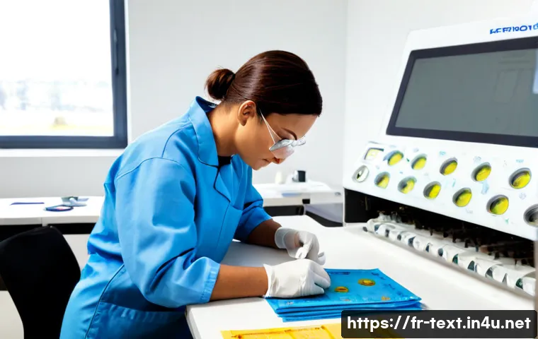 섬유기사와 관련 직업별 연봉 수준 - Photorealistic textile engineer in a modern French textile testing laboratory, wearing clean protect...